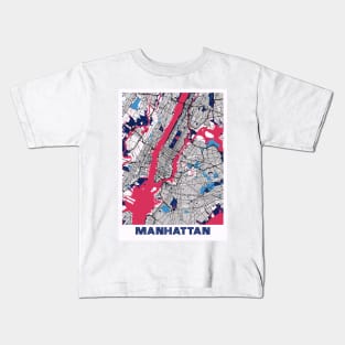 Manhattan - United States MilkTea City Map Kids T-Shirt